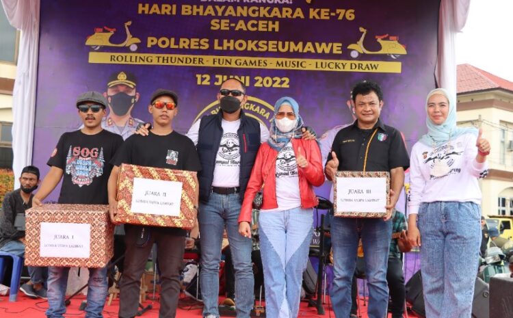 Ini Pemenangn Kontes Vespa Hut Bhayangkara di Lhokseumawe