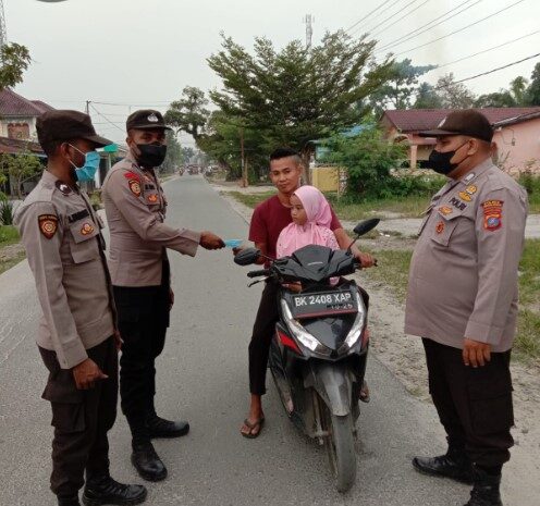  Pastikan Masyarakat Patuhi Prokes, Polsek Tanjung Beringin Gencar Ops Yustisi