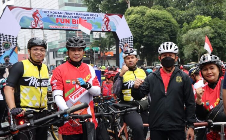  Satlantas Polrestabes Medan Atur Lalin Fun Bike HUT Bhayangkara Ke-76