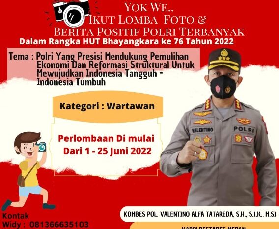 HUT Bhayangkara Ke-76 Tahun, Polrestabes Medan Gelar Lomba Foto dan Berita untuk Wartawan