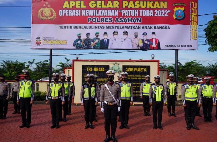  Pimpin Apel Gelar Pasukan Ops Toba 2022, Wakapolres Asahan: Laksanakan Tugas Secara Profesional, Bermoral dan Humanis