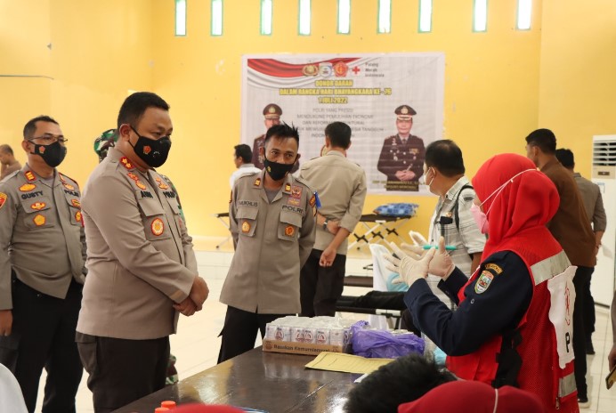 Sambut HUT Bhayangkara Ke-76, Polres Morowali Gelar Donor Darah