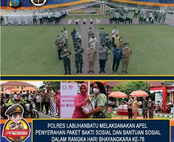 Polres Labuhanbatu Gelar Apel Penyerahan Paket Bakti Sosial Hari Bhayangkara Ke-76