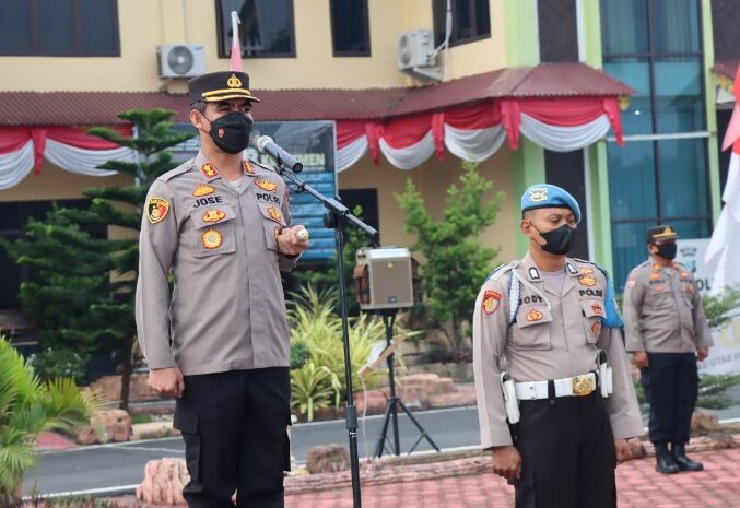 Apel Pagi, Kapolres Batubara Ingatkan Para Perwira agar Memonitor Anggotanya di Lapangan