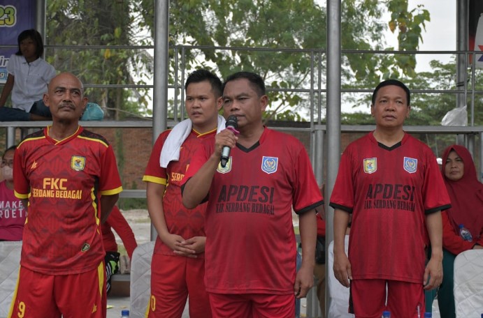  Bupati dan Wabup Sergai Saksikan Pertandingan Final Turnamen Sepak Bola Piala Bupati Serdang Bedagai