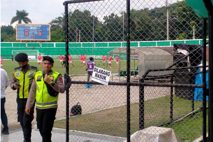 Polrestabes Medan Gelar Pengamanan Turnamen Piala Edy Rahmayadi di Stadion Teladan