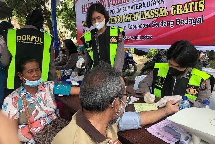 Sambut HUT Polwan Ke-74, Polda Sumut Laksanakan Bakti Kesehatan di Tanjung Beringin