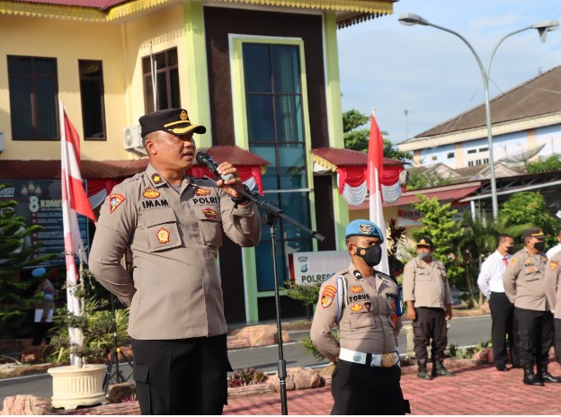 Apel Pagi Polres Batubara, Kabag Ops: Sebagai Anggota Polri Agar Mensosialisasikan Penanganan PMK