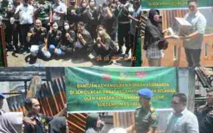 Bersama Yayasan Duta Kasih Jia You, Subdenpom I/5-1 Belawan Bantu Korban Kebakaran