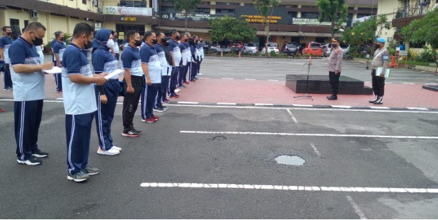  Polrestabes Medan Olahraga Bersama Jaga Kebugaran Tubuh