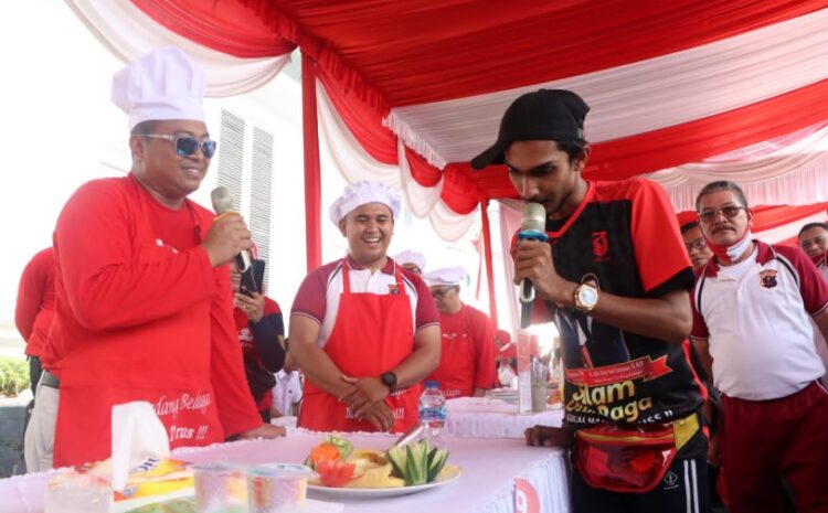  Kapolres Sergai Keluar Sebagai Pemenang Lomba Memasak Nasi Goreng