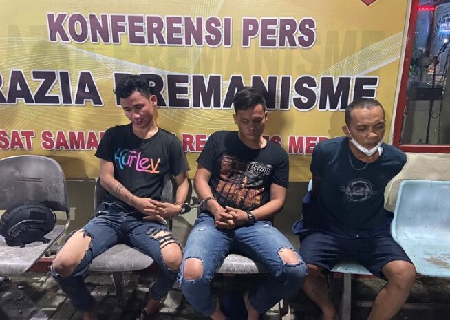  Tiga Penjambret Dibekuk Samapta Polrestabes Medan