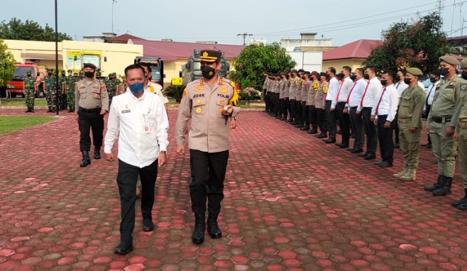 Kapolres Batubara Pimpin Apel Kesiapan Penanggulangan Bencana Kebakaran Lahan Hutan