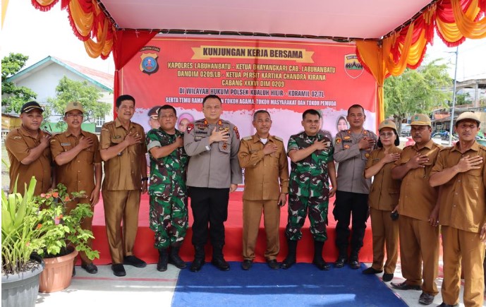 Kapolres Labuhanbatu dan Dandim 0209 Kunker ke Polsek Kualuh Hilir