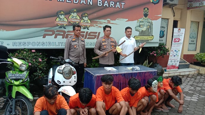  Polsek Medan Barat Tangkap Ketua Genk Motor dan Anggotanya