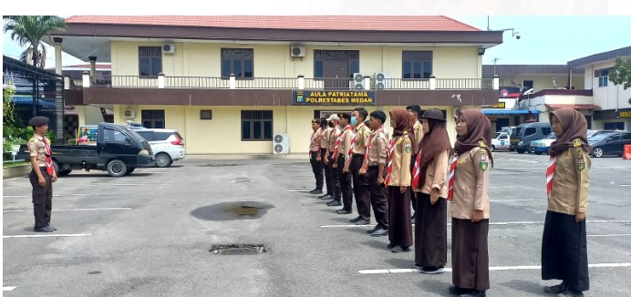  Sat Binmas Polrestabes Medan Latih Saka untuk Jaga Suasana Aman di Masyarakat