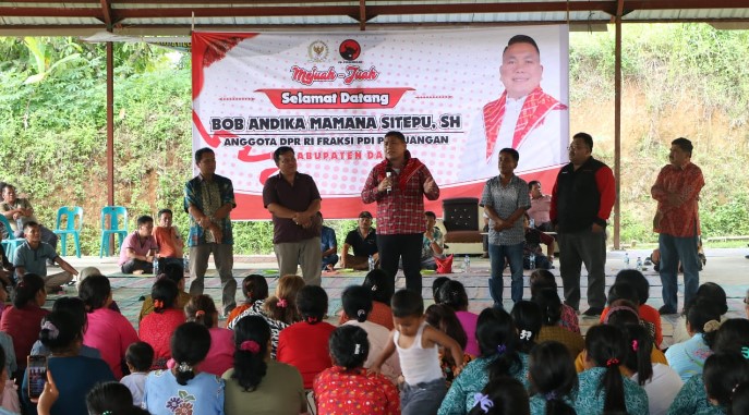  Ribuan Masyarakat Sambut Kedatangan Bob Sitepu di Tanah Pinem Dairi