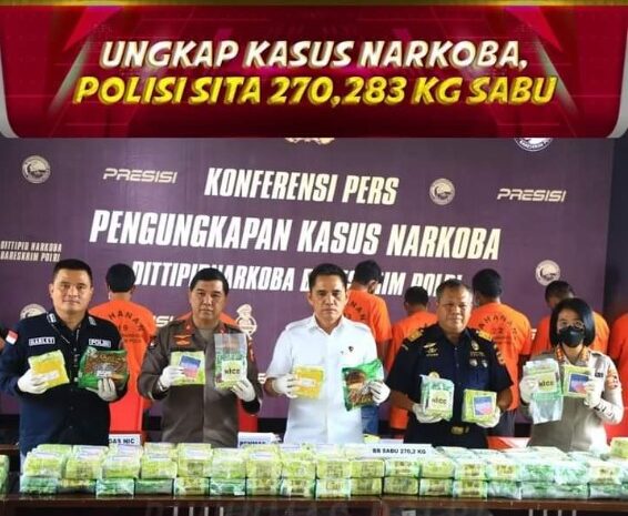 Periode September-Oktober 2022, Polri dan Bea Cukai Sita 270 Kg Sabu