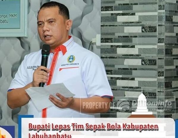 Berikan Dukungan Semangat, Bupati Bersama Koni Labuhanbatu Lepas Atlit Tim Sepak Bola Berlaga di Porpropsu