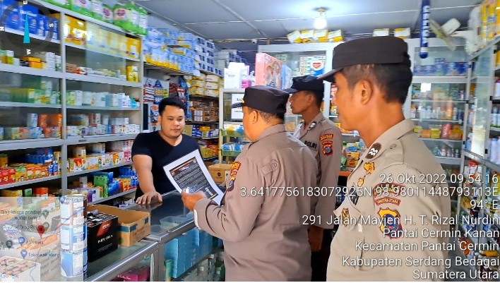 Polsek Pantai Cermin Kembali Lakukan Pengawasan dan Berikan Imbauan Terkait Obat yang Mengandung EG dan DEG