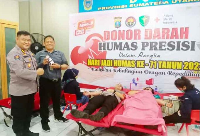  Hut Humas Ke-71, Bid Humas Polda Sumut Gelar Donor Darah