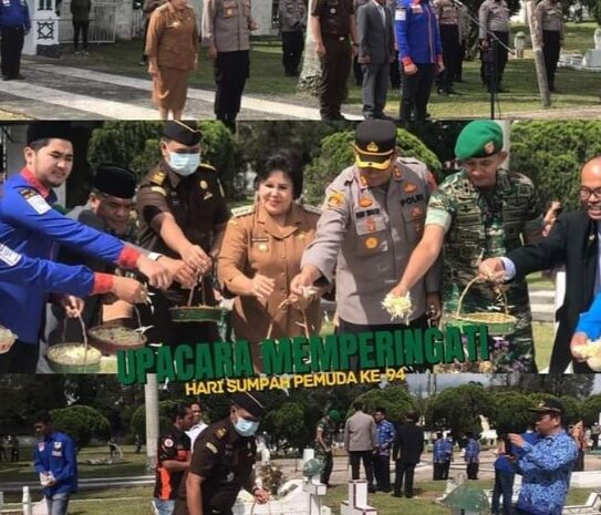 Pemkab Karo dan KNPI Gelar Upacara HUT Sumpah Pemuda Serta Tabur Bunga di Makam Pahlawan