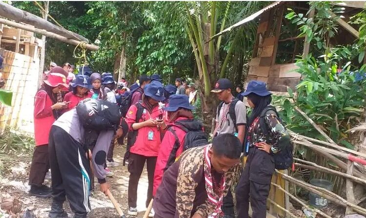  Saka Bhayangkara Polda Sumut ikut Gotong Royong di Pertikaranas ke IV di Palembang