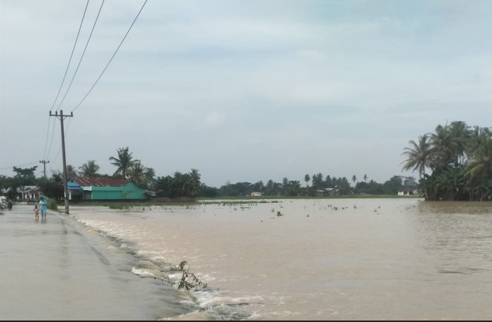  Tanggul Sungai Martebing Jebol, 3 Desa di Sei Bamban Terendam Banjir