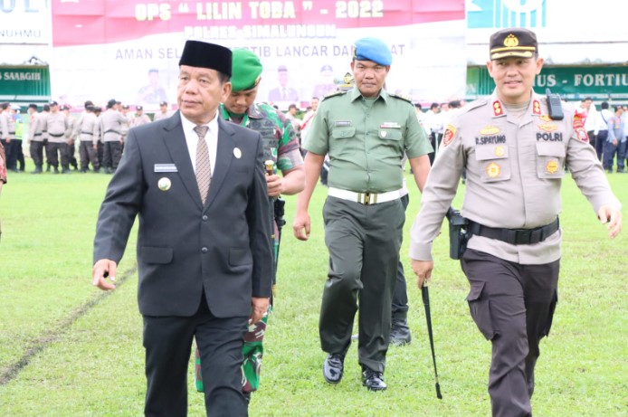  Polres Simalungun Gelar Apel Pasukan Operasi Lilin Toba 2022