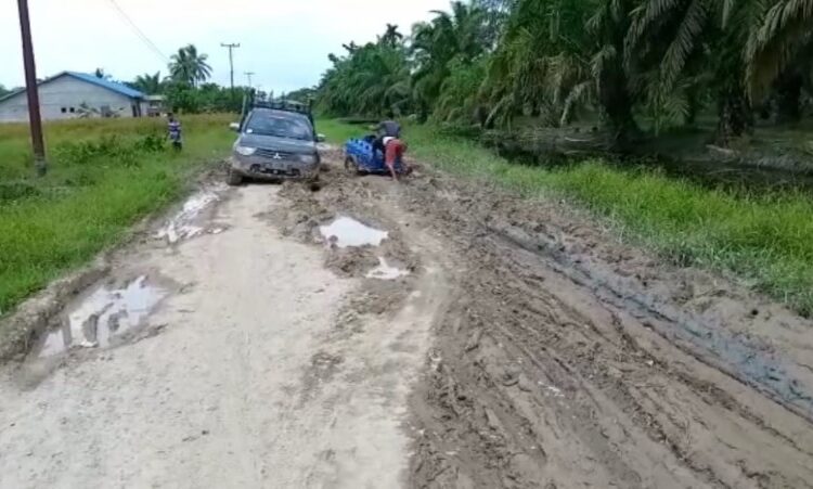  Masyarakat dan Petani Resah, Jalan Penghubung 4 Desa di Kecamatan Kualuh Hilir Rusak Sepanjang 7 Km