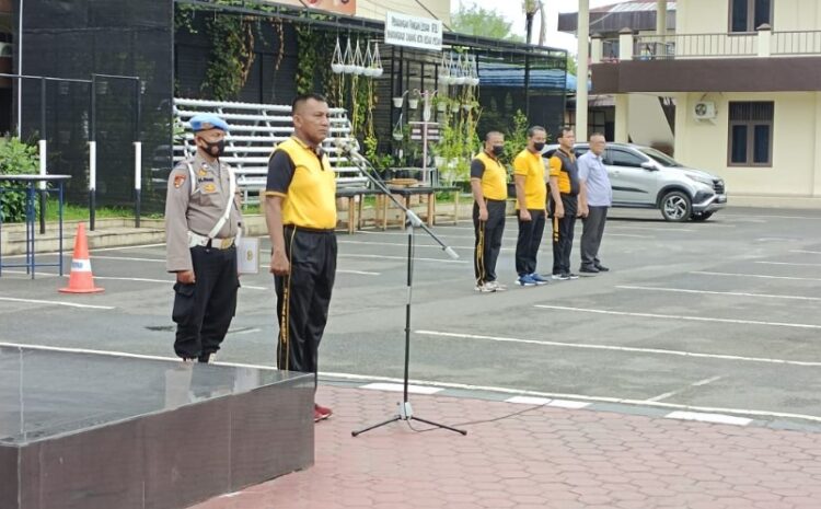 Jaga Tubuh Tetap Bugar, Personel Polrestabes Medan Kembali Olahraga Bersama