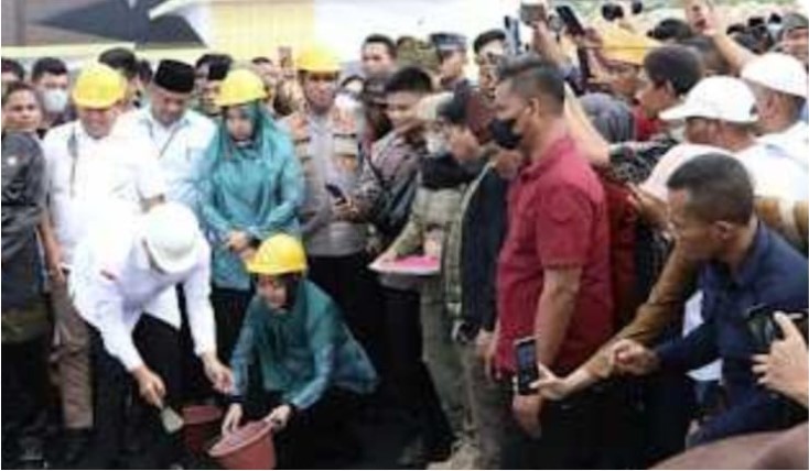 Gubernur Sumut Letakkan Batu Pertama Pembangunan Kantor Bupati Batubara di Lima Puluh