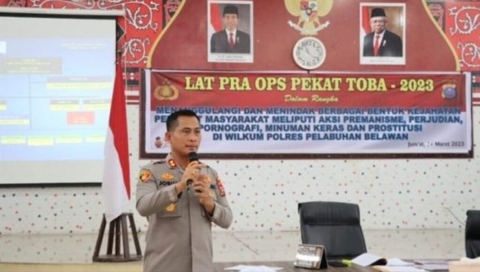 Kapolres Pelabuhan Belawan Pimpin Lat Pra Ops Pekat Toba 2023