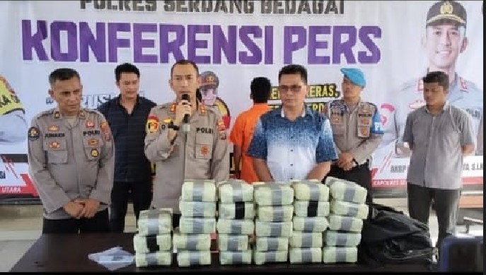  2 Kurir Jatuh ke Sungai, 28 Kg Sabu Diamankan Tim Turjagwali Polres Sergai