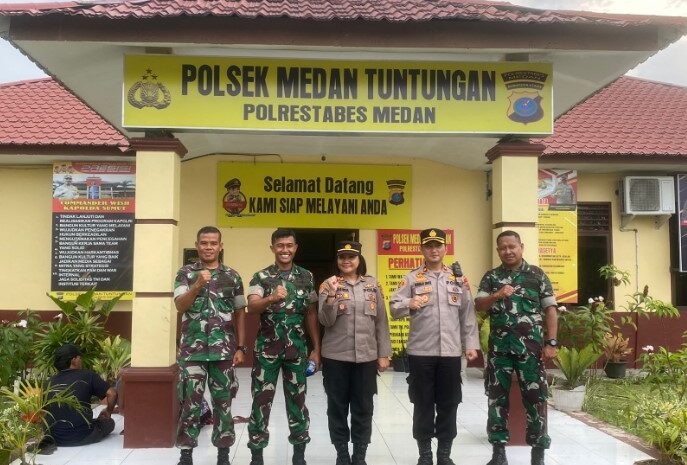 Kapolsek Medan Tuntungan Gelar Diskusi Kamtibmas Bersama Kasiops Menarhanud-2 PB