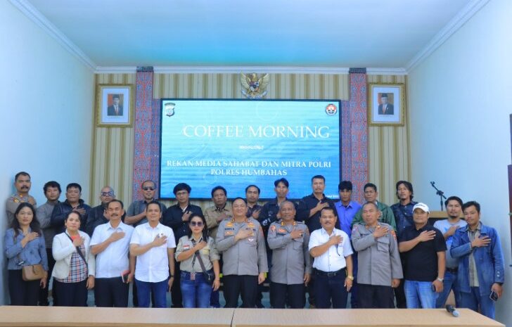  Kapolres Humbahas Gelar Coffee Morning Bersama Rekan Media dan Mitra Polri