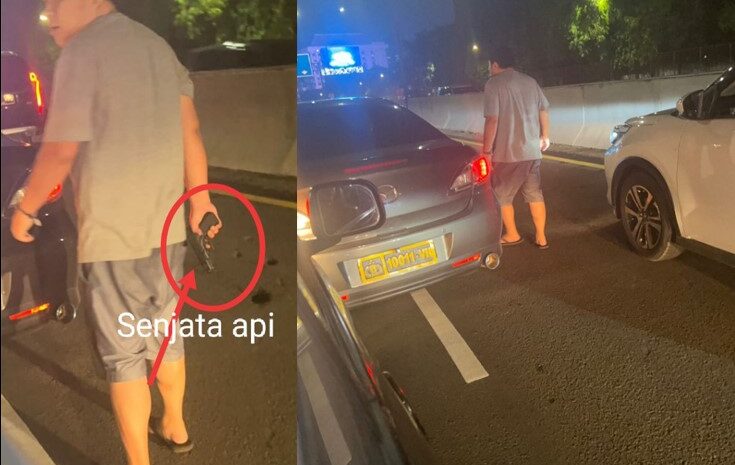  Beredar Video Diduga Oknum Polisi Tenteng Senpi, Aniaya dan Maki Pengendara Mobil di Jalanan
