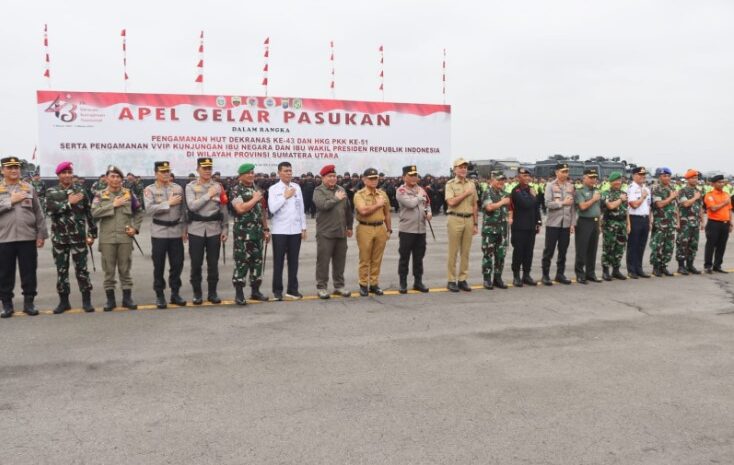  Kapolrestabes Medan Hadiri Apel Pasukan Kunjungan Ibu Negara