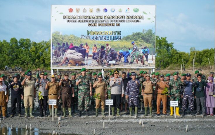  Bupati Asahan Ikuti Penanaman Mangrove Nasional