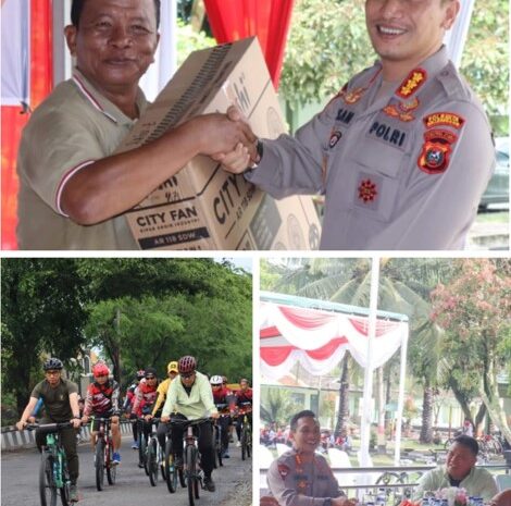 HUT Ke-61 Korem 022/PT, Kapolresta Deli Serdang Hadiri Fun Bike Bersama TNI