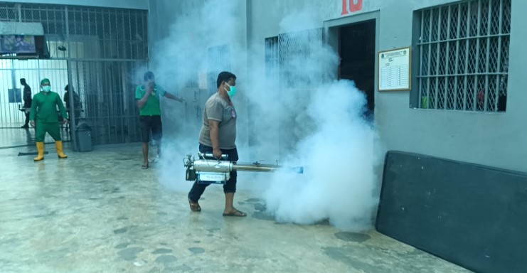  Lapas Binjai Lakukan Fogging Antisipasi Sarang Nyamuk DBD