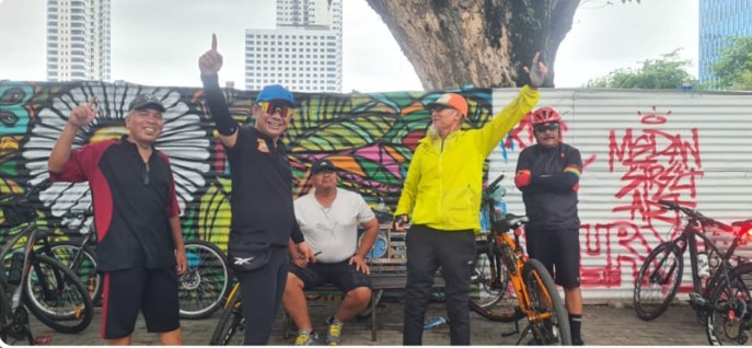  Pewarta Polrestabes Medan, Nazir Mesjid dan Mantan Pegawai PUD Pasar Medan Gowes Bersama