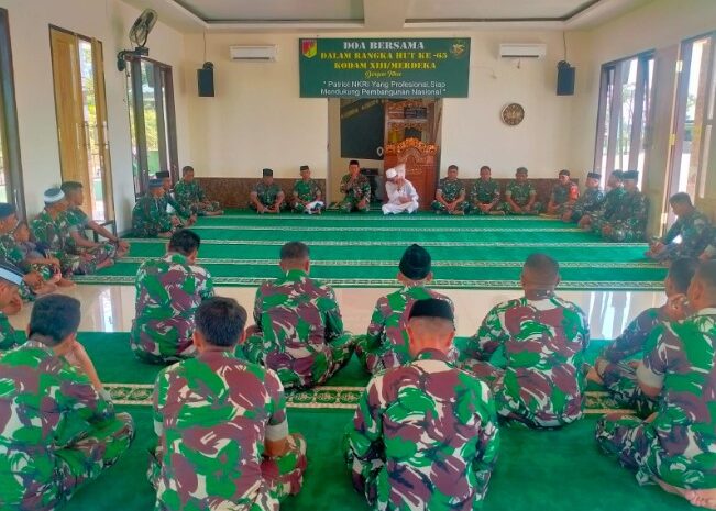 Kodim 1311/Morowali Gelar Doa Bersama Untuk Bangsa Pada Hut Ke-65 Kodam XIII/Merdeka