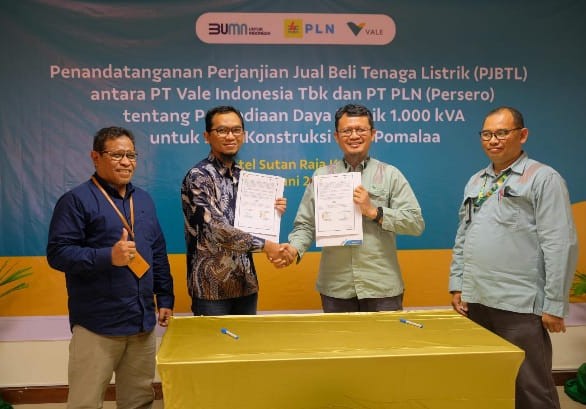 PT Vale Perkuat Kerja Sama PLN, Dukung Ketersediaan Daya Listrik pada Fase Konstruksi Blok Pomalaa