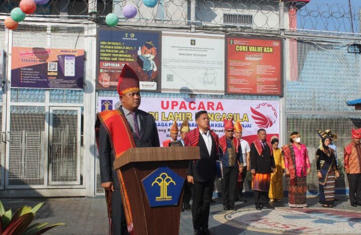  Lapas Kelas IIA Binjai Gelar Upacara Bendera Peringati Hari Lahir Pancasila