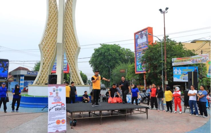  Polres Labuhanbatu Gelar Edukasi Tolak Narkoba di Car Free Day Rantauprapat