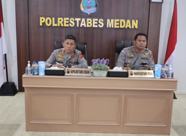  Kapolrestabes Medan Ikuti Vidcon Arahan Kapolri Terkait TTPO