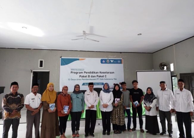 Tingkatkan Mutu Pendidikan, PT Vale Launching Program Pendidikan Kesetaraan di Blok Morowali