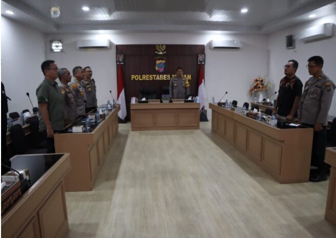  Polrestabes Medan Ikuti Sertijab Kapolda Sumut Via Zoom Meeting