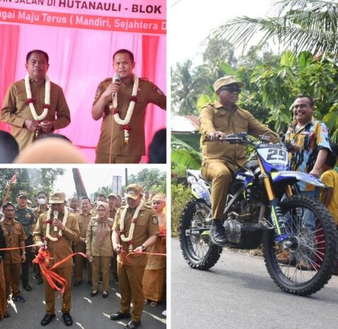  Bupati dan Wabup Sergai Resmikan Ruas Jalan di Dolok Masihul